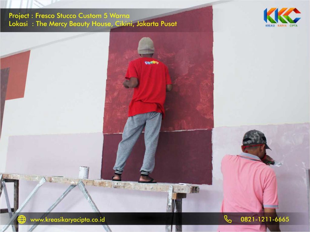 Fresco stucco custom 5 warna Cikini Jakarta Pusat 2